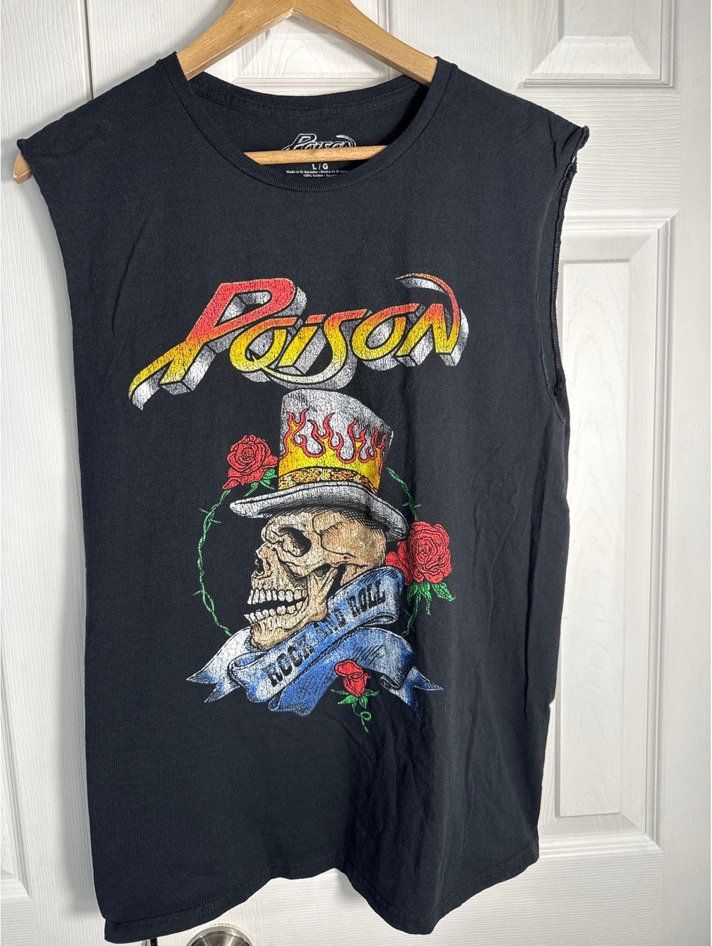 Poison Rock & Roll Graphic Sleeveless T-Shirt Large